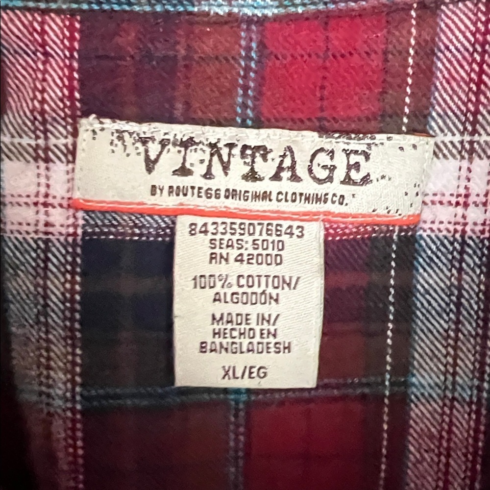 Vintage by Routegg Original Clothing Co Men's Multicolor Plaid Snap Button Shirt - Picture 4 of 9